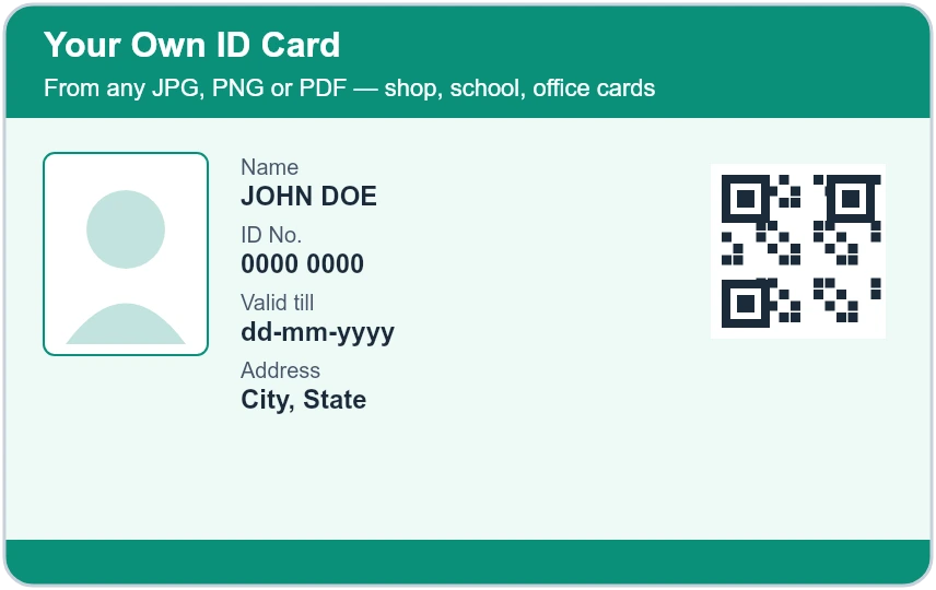 Any Other Card (JPG / PDF) PVC card design
