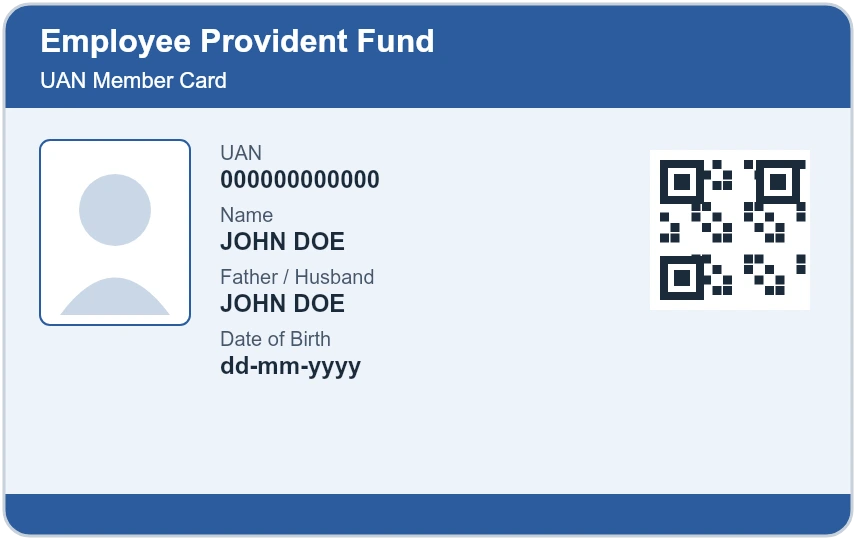 EPF / UAN Card PVC card design