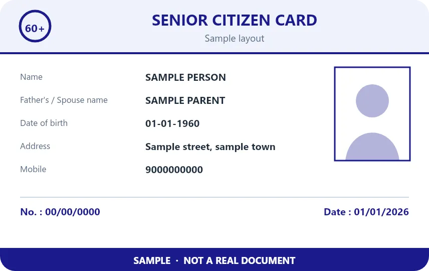 Senior Citizen Card PVC card design