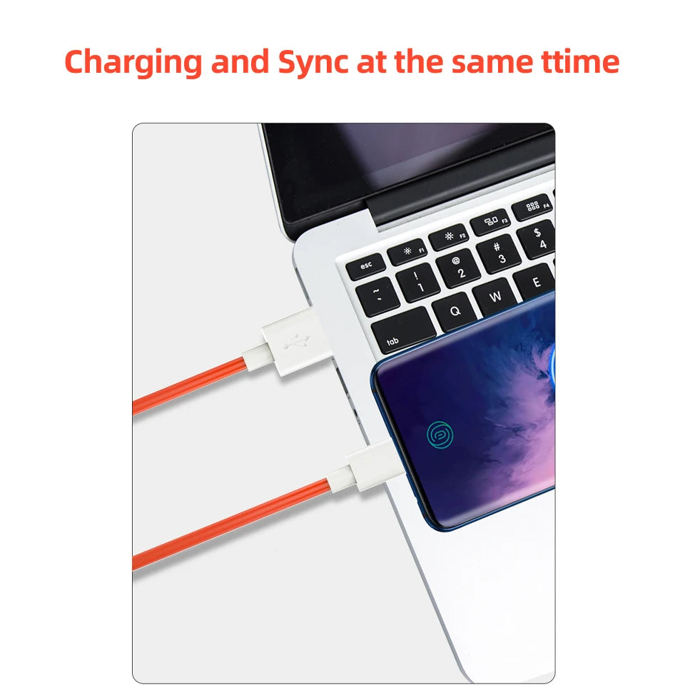 Voltvia 65W OnePlus Dash Warp Charge Cable, USB A to Type C Data Sync Fast Charging Cable Compatible with One Plus 3 /3T /5 /5T /6 /6T /7 /7T /7 pro, Nord 2/CE & for All Type C Devices - 1 Meter, Red